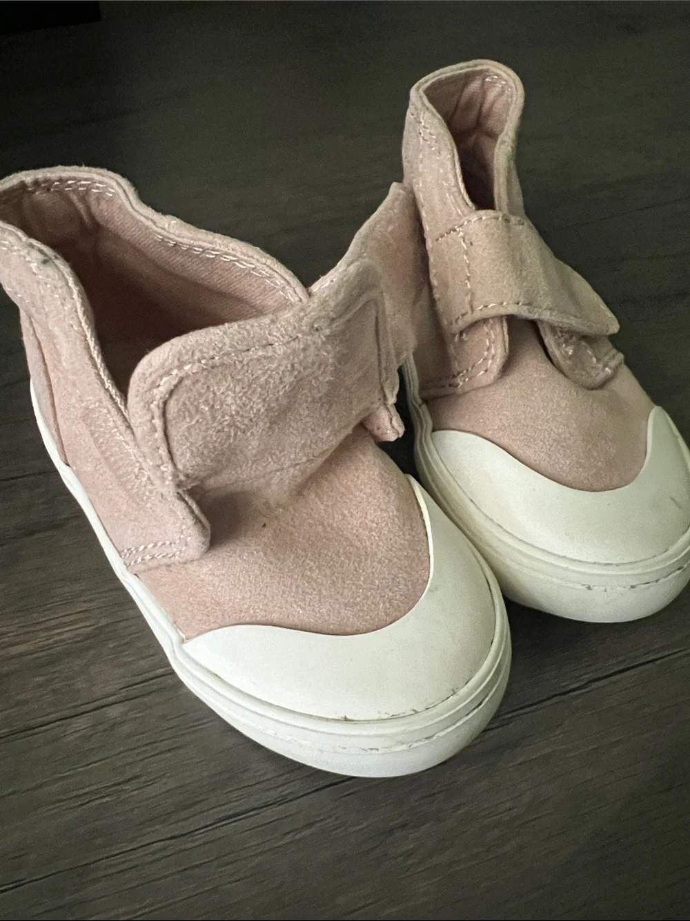 Old Navy Blush Pink Suede High-Top Sneakers with Velcro size 5c